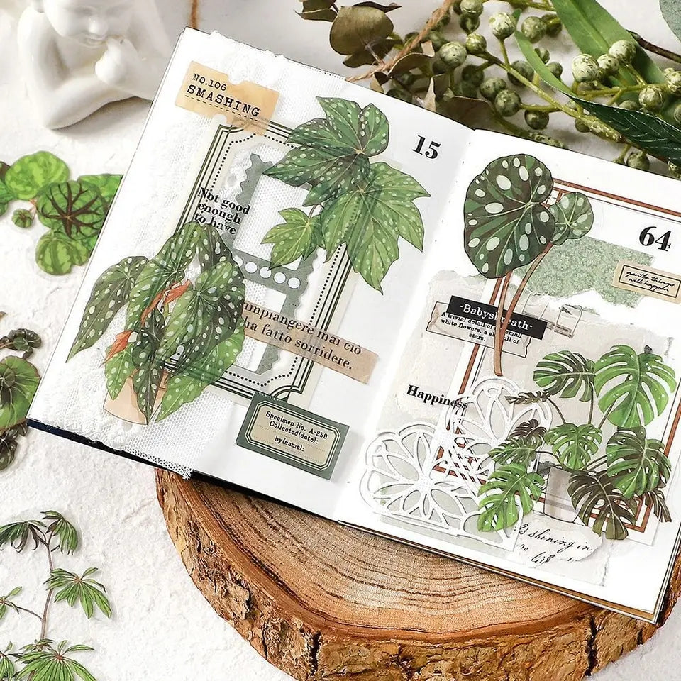 Plant Leaf Waterproof Stickers 4 packs / 120 pcs