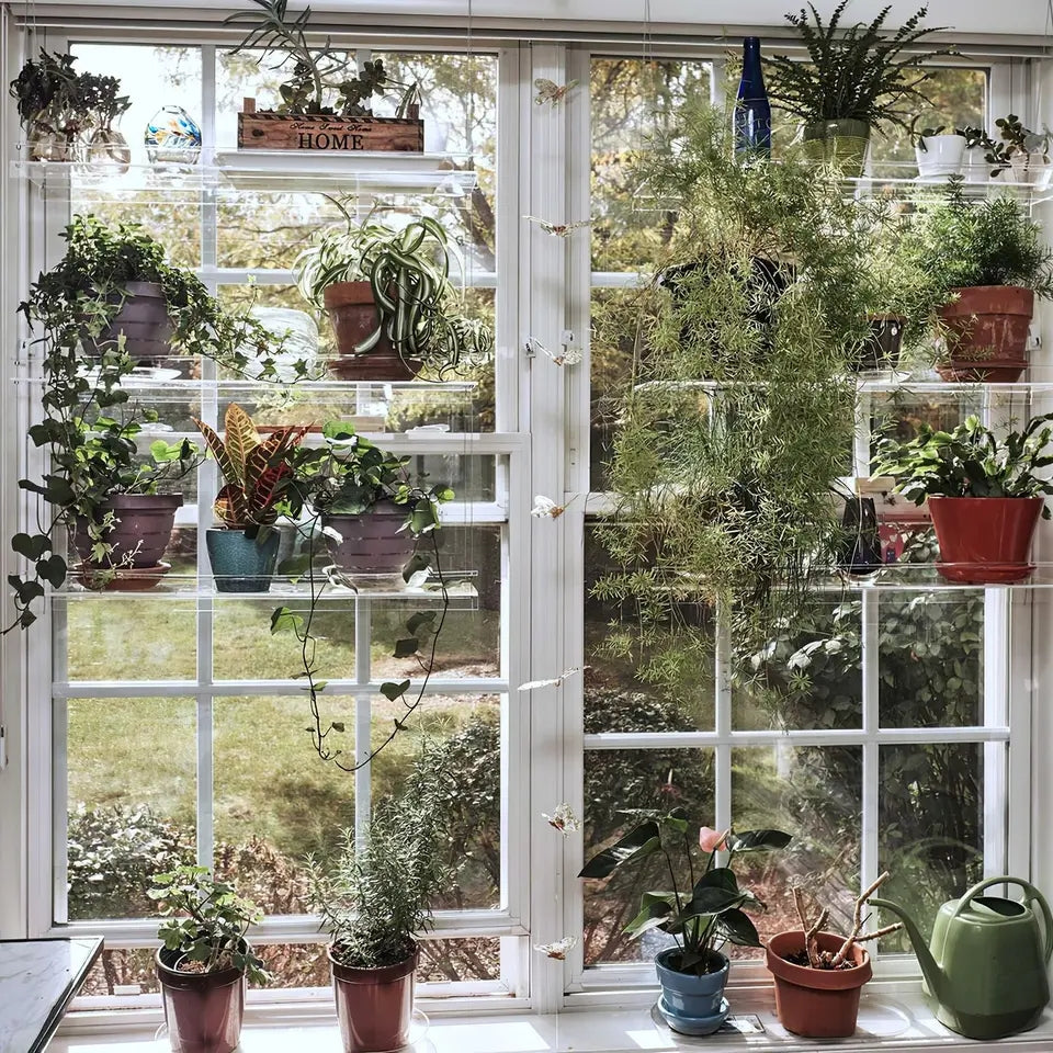 indoor plant shelf for window Clear Acrylic Window Plant Shelves