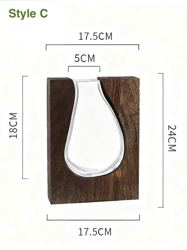 Wooden Frame Glass Propagation Vase