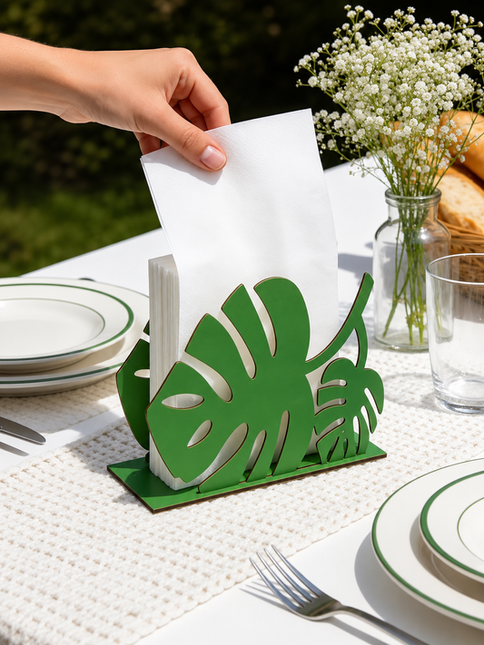 Monstera Wooden Napkin Holder