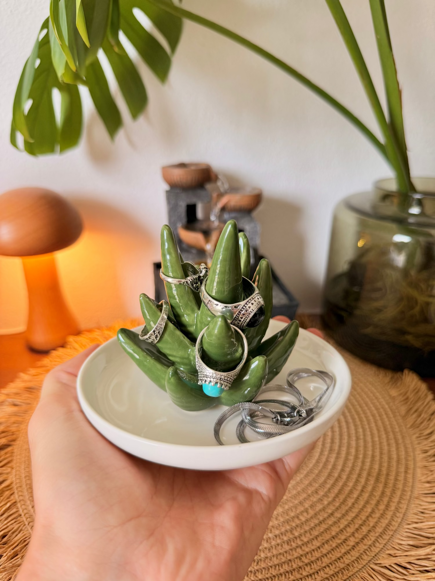 Ceramic Cactus & Aloe Vera Ring Holders