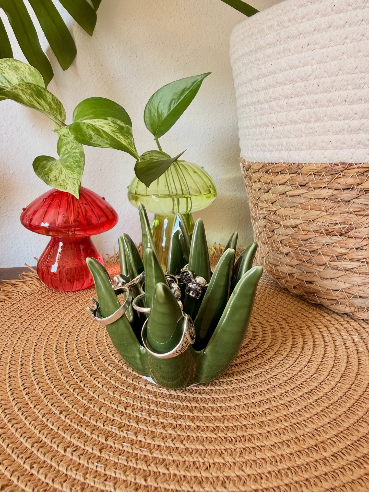 Ceramic Aloe Vera Ring Holder