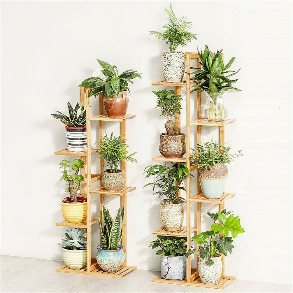 bamboo rack for plants Bamboo Plant Rack – Happyplanthome