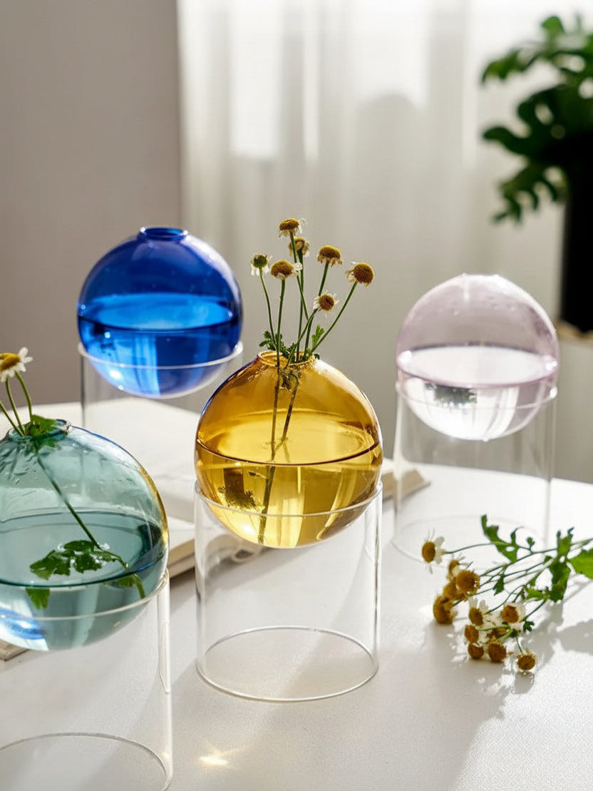 Glass Ball & Stand Vase