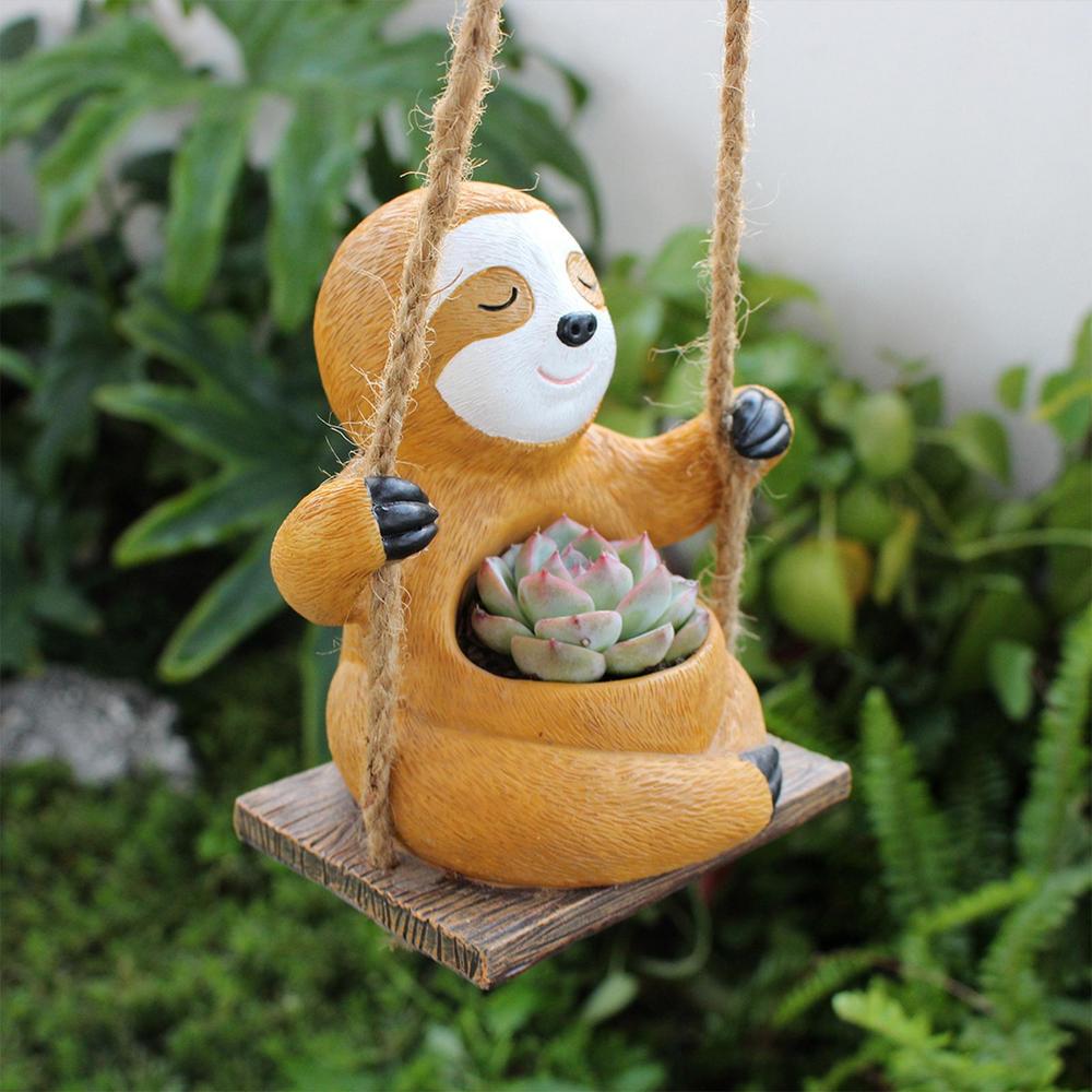 sloth succulent pot Swinging Sloth Succulent Planter – Happyplanthome