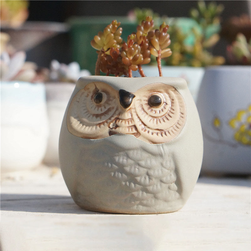 Owl Ceramic Succulent Mini Planter