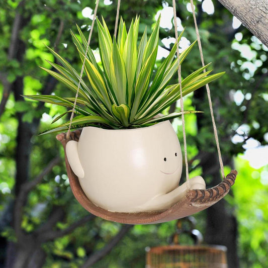 Smiling Face Swinging Planter