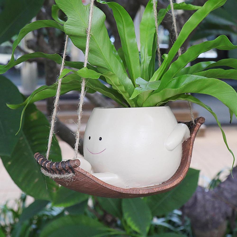 hanging face planter Smiling Face Swinging Planter – Happyplanthome