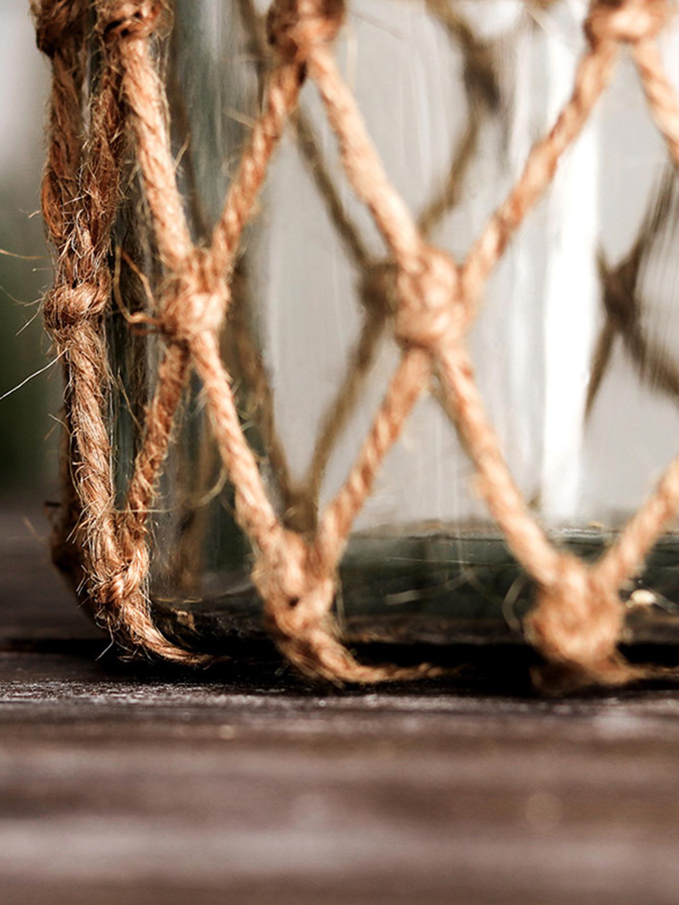 Rustic Woven Rope Glass Jars