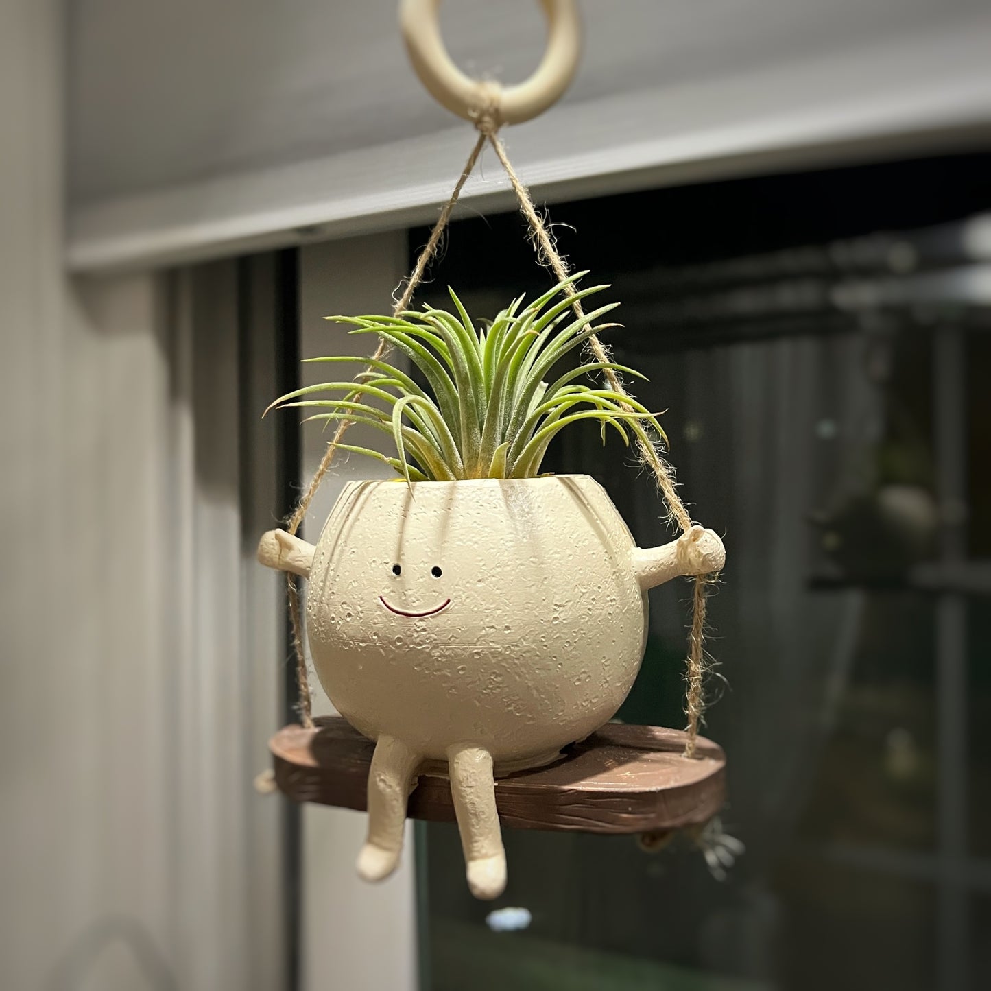 Swinging Smiling Face Mini Planter