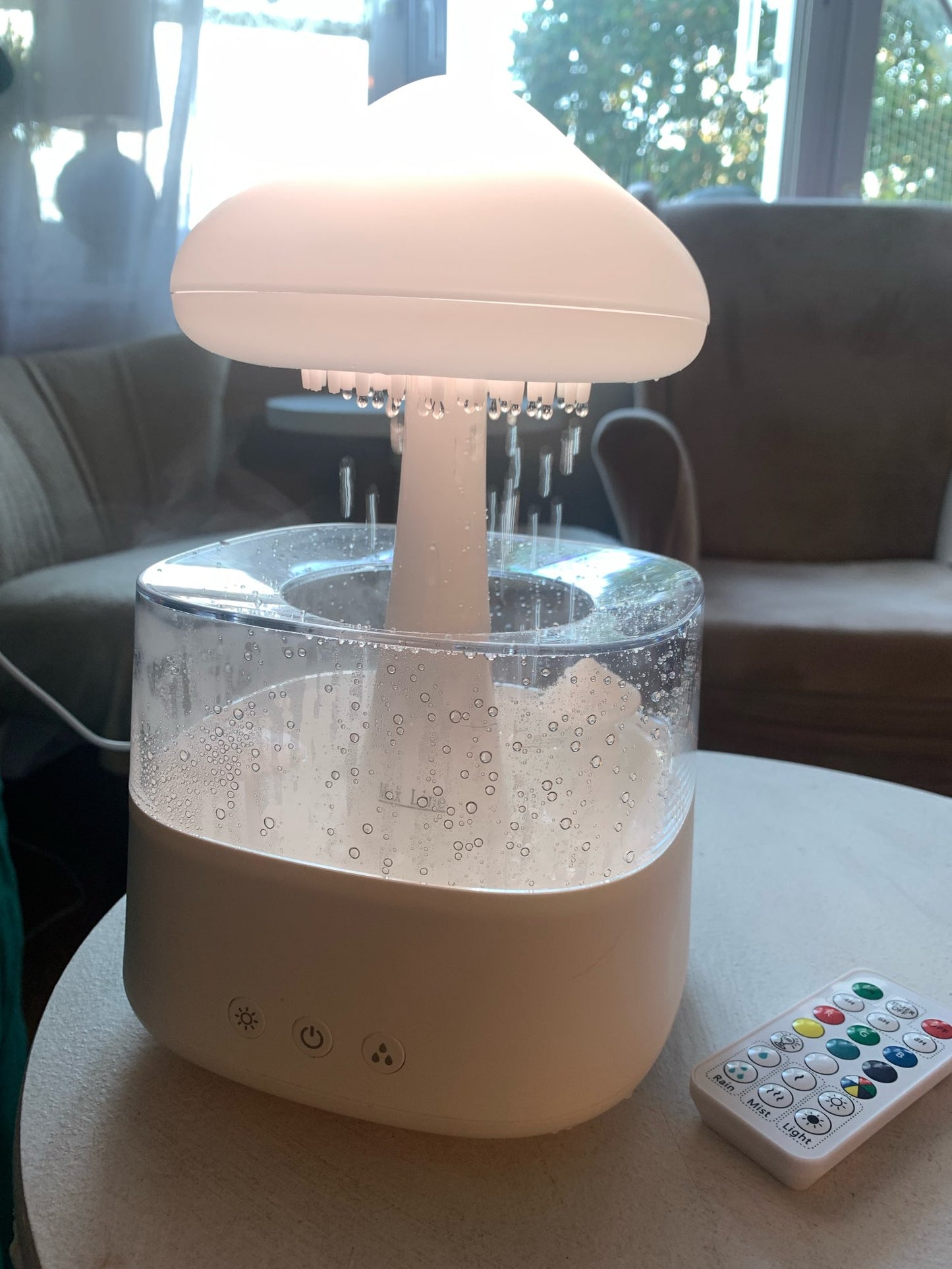 Mushroom Rain Cloud Aroma Diffuser Air Humidifier Night Light With RC