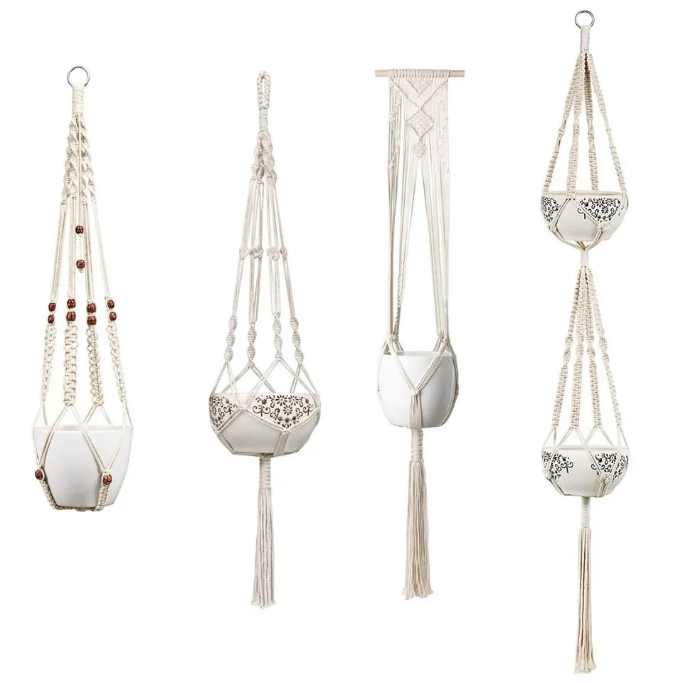 Macrame Plant Hangers (set of 4)