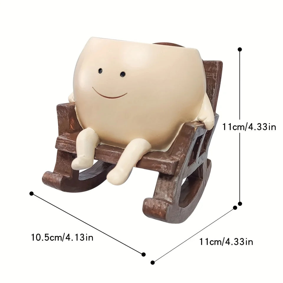 Rocking Chair Smiling Pot