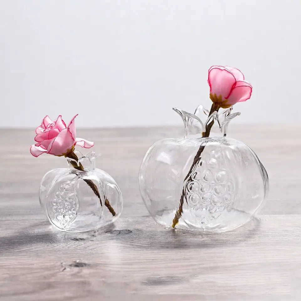 Pomegranate glass vase