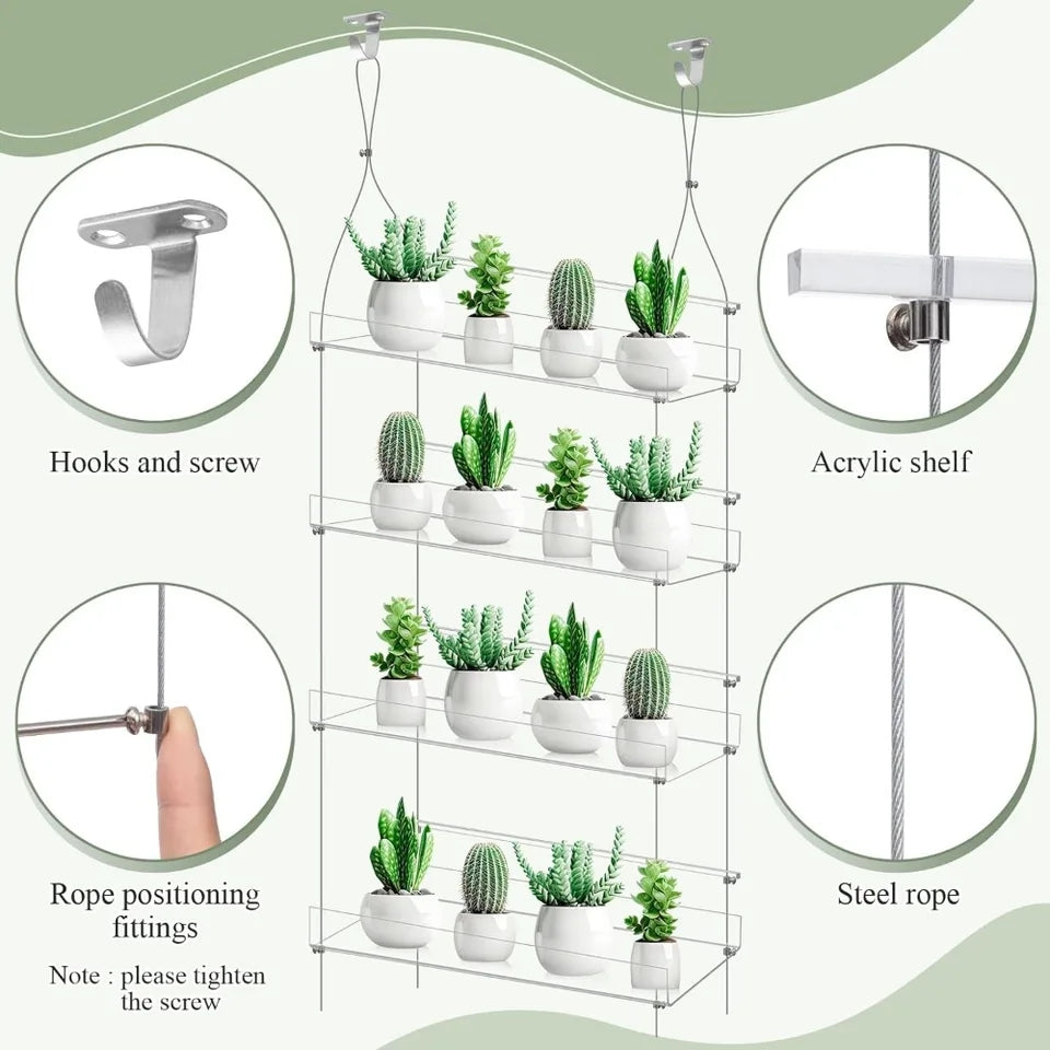 Clear Acrylic Window Plant Shelves (set of 2)