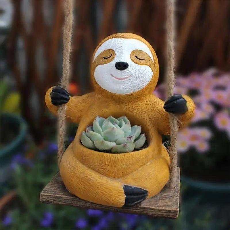 Swinging Sloth Succulent Planter