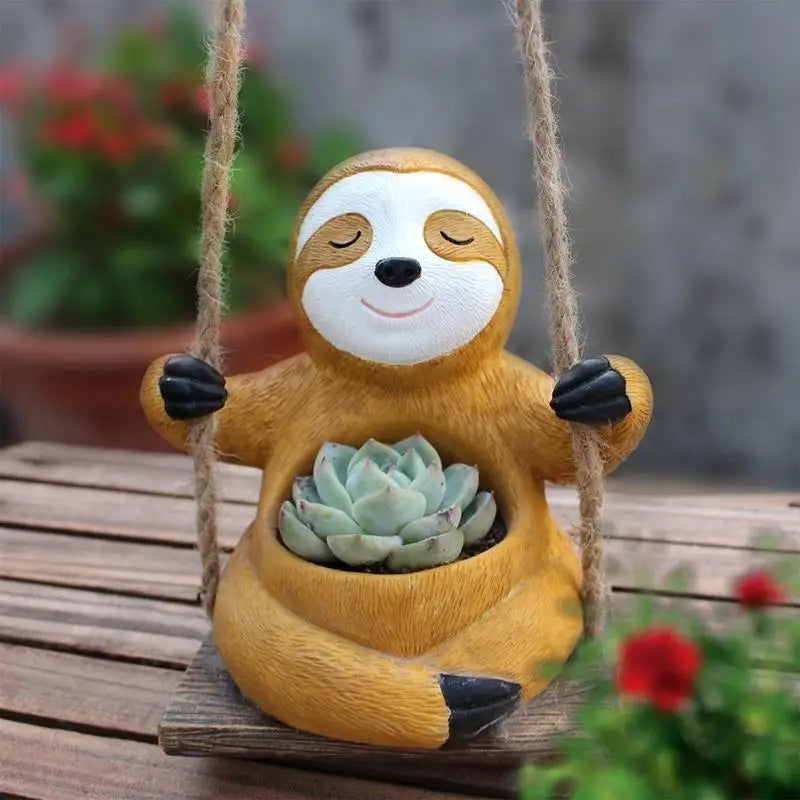 Swinging Sloth Succulent Planter