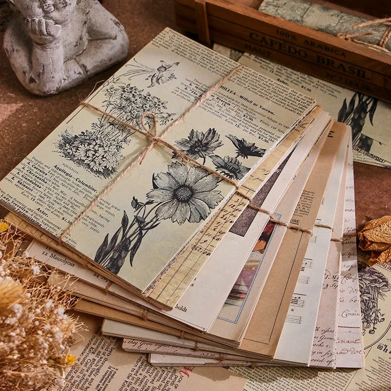 Retro Vintage Botanical Paper Set (30 sheets)