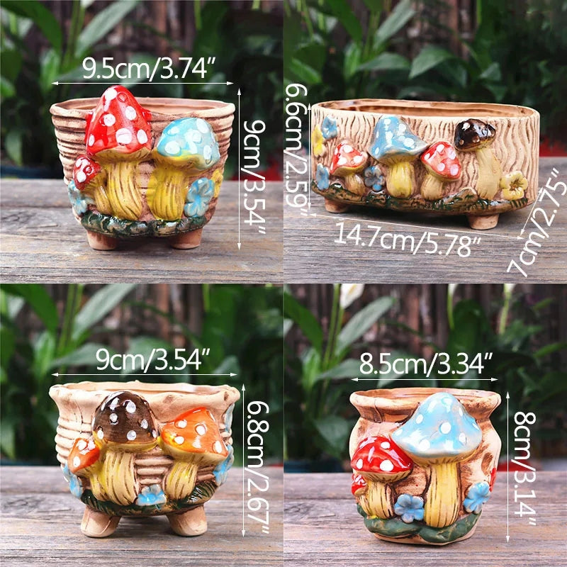 Mushroom Ceramic Succulent Planter