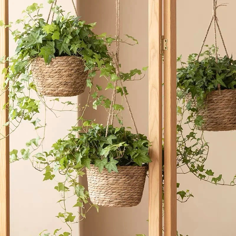 Woven hanging planters (set of 3)