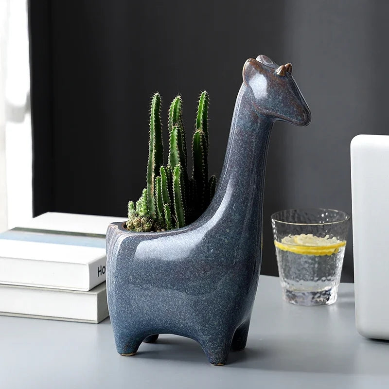 Giraffe Ceramic Planter