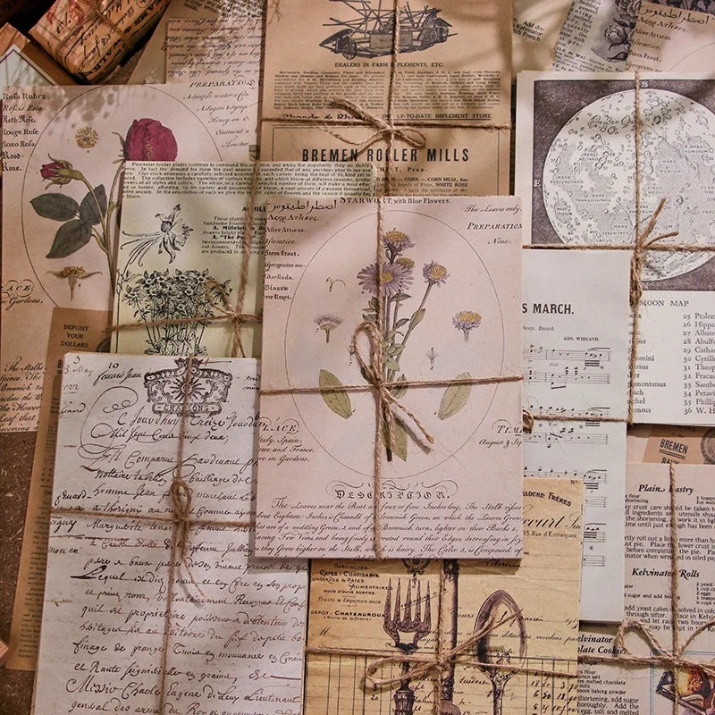 Retro Vintage Botanical Paper Set (30 sheets)