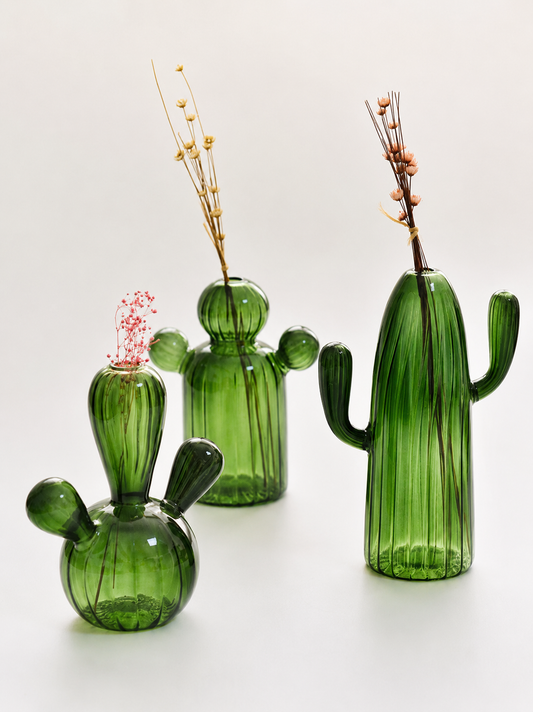 Cactus glass vase