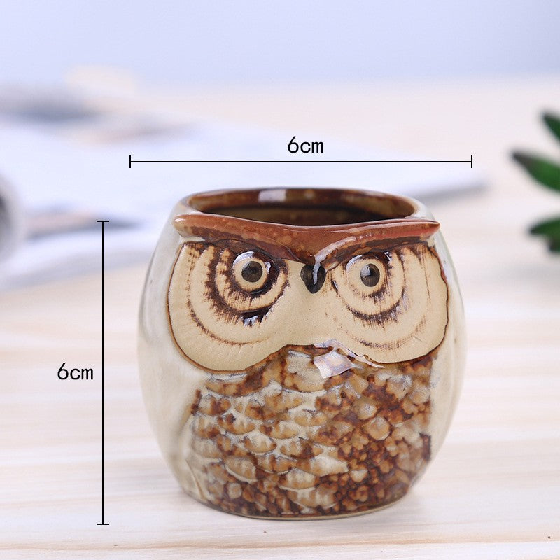 Owl Ceramic Succulent Mini Planter