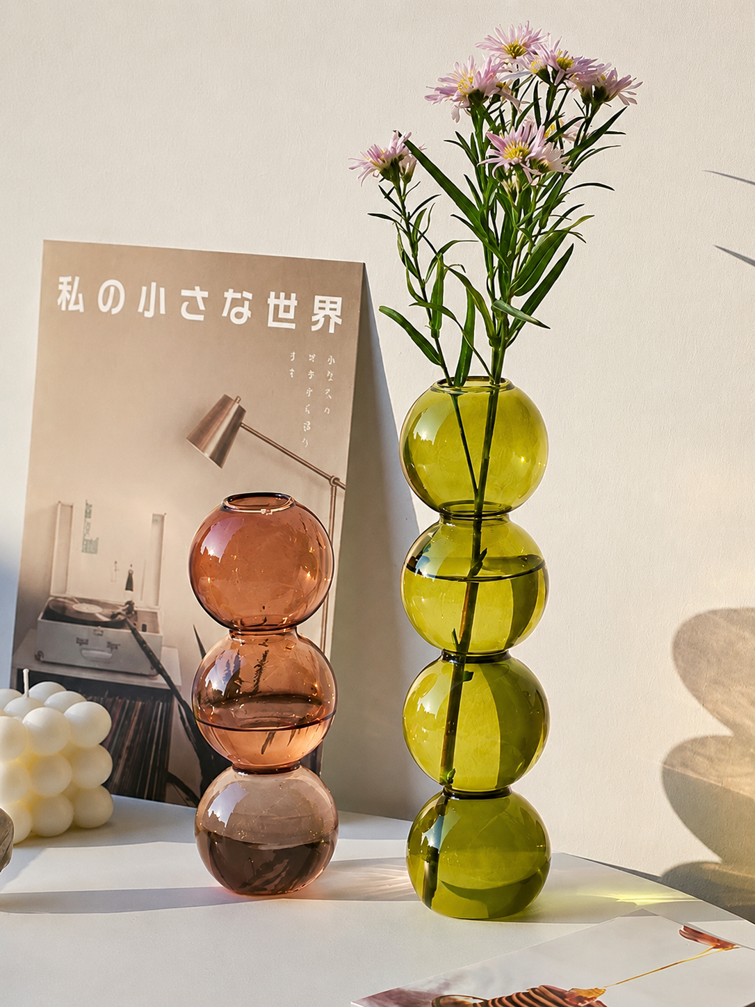 Bubble glass vases