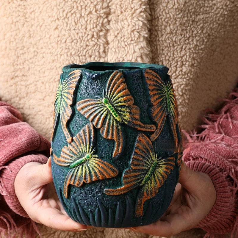 Bird / Butterfly Ceramic Pot