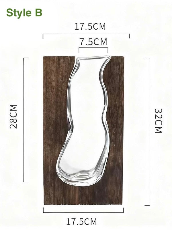 Wooden Frame Glass Propagation Vase