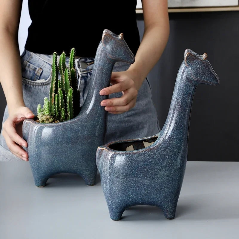 Giraffe Ceramic Planter