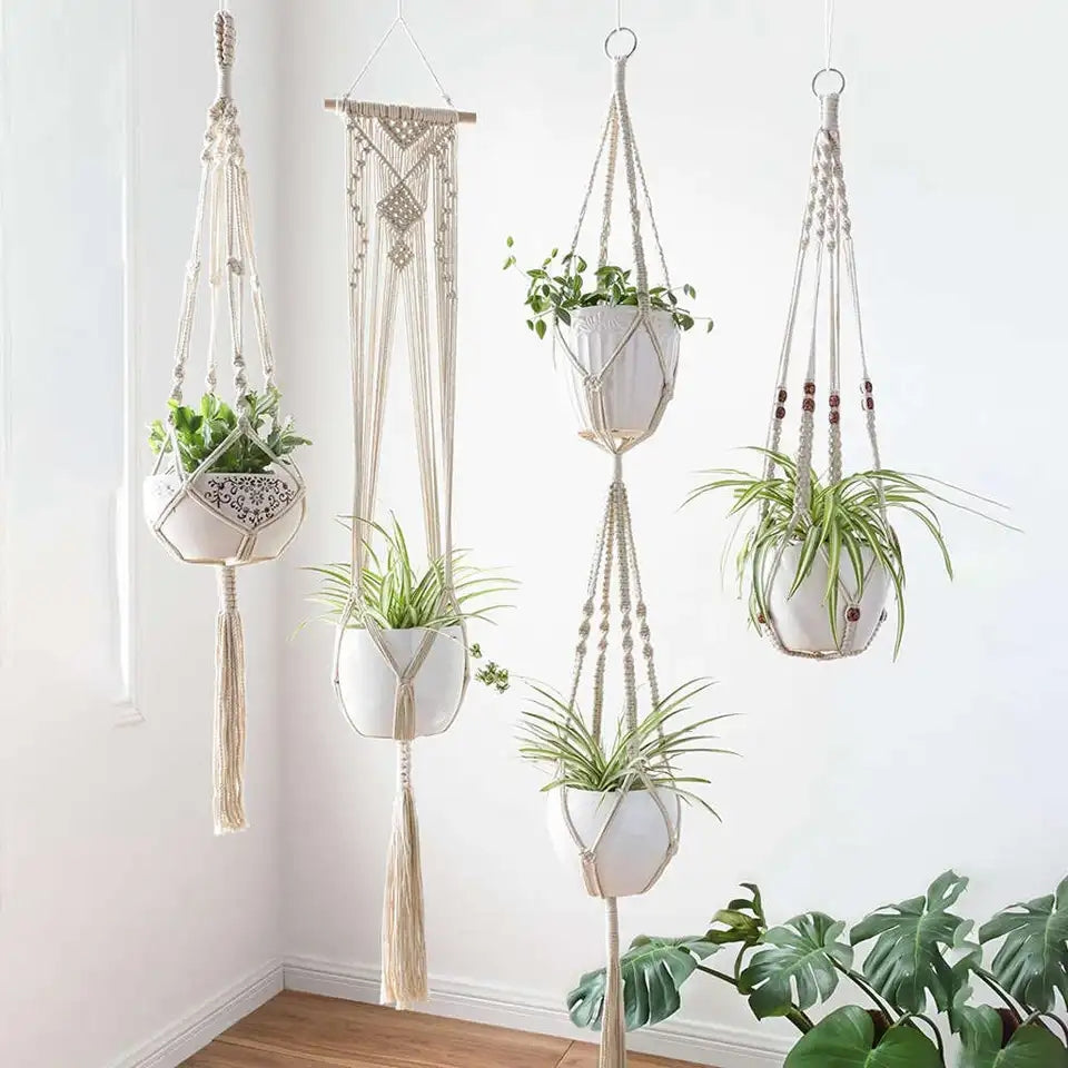 Macrame Plant Hangers (set of 4)