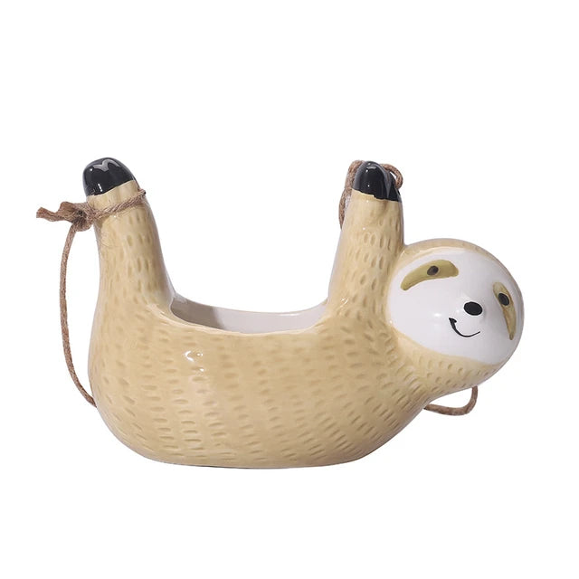 Sloth Ceramic Planter