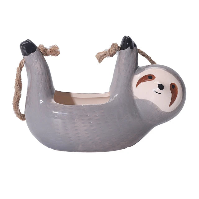 Sloth Ceramic Planter