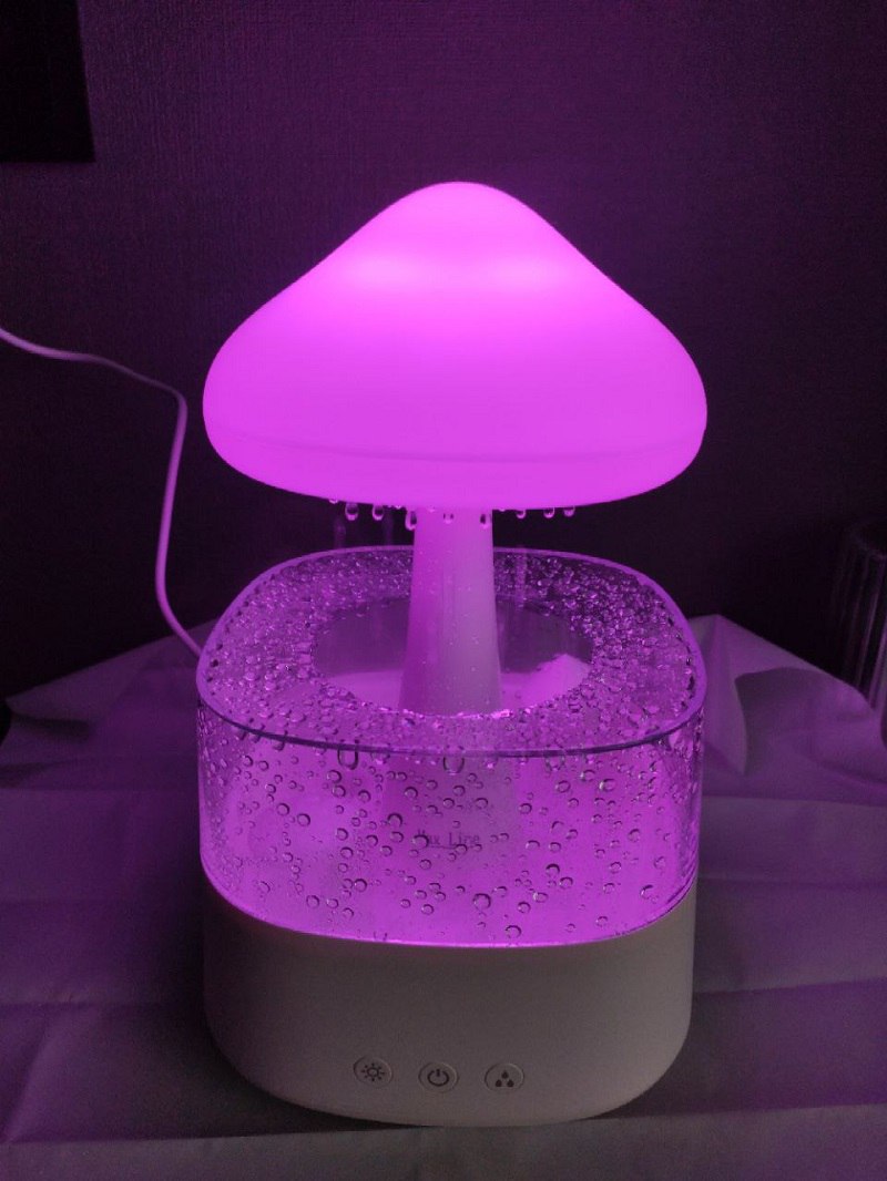 Mushroom Rain Cloud Aroma Diffuser Air Humidifier Night Light With RC