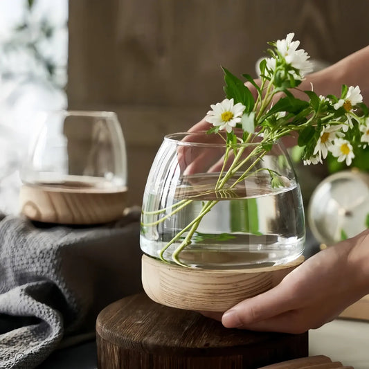 Propagation Vase With Wooden Base