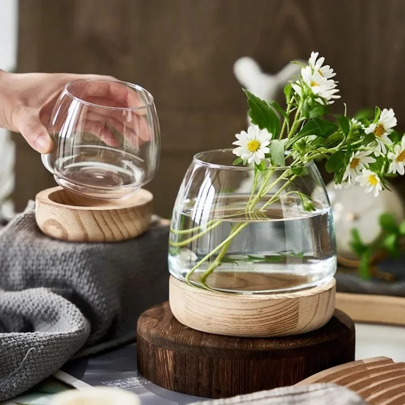 Propagation Vase With Wooden Base