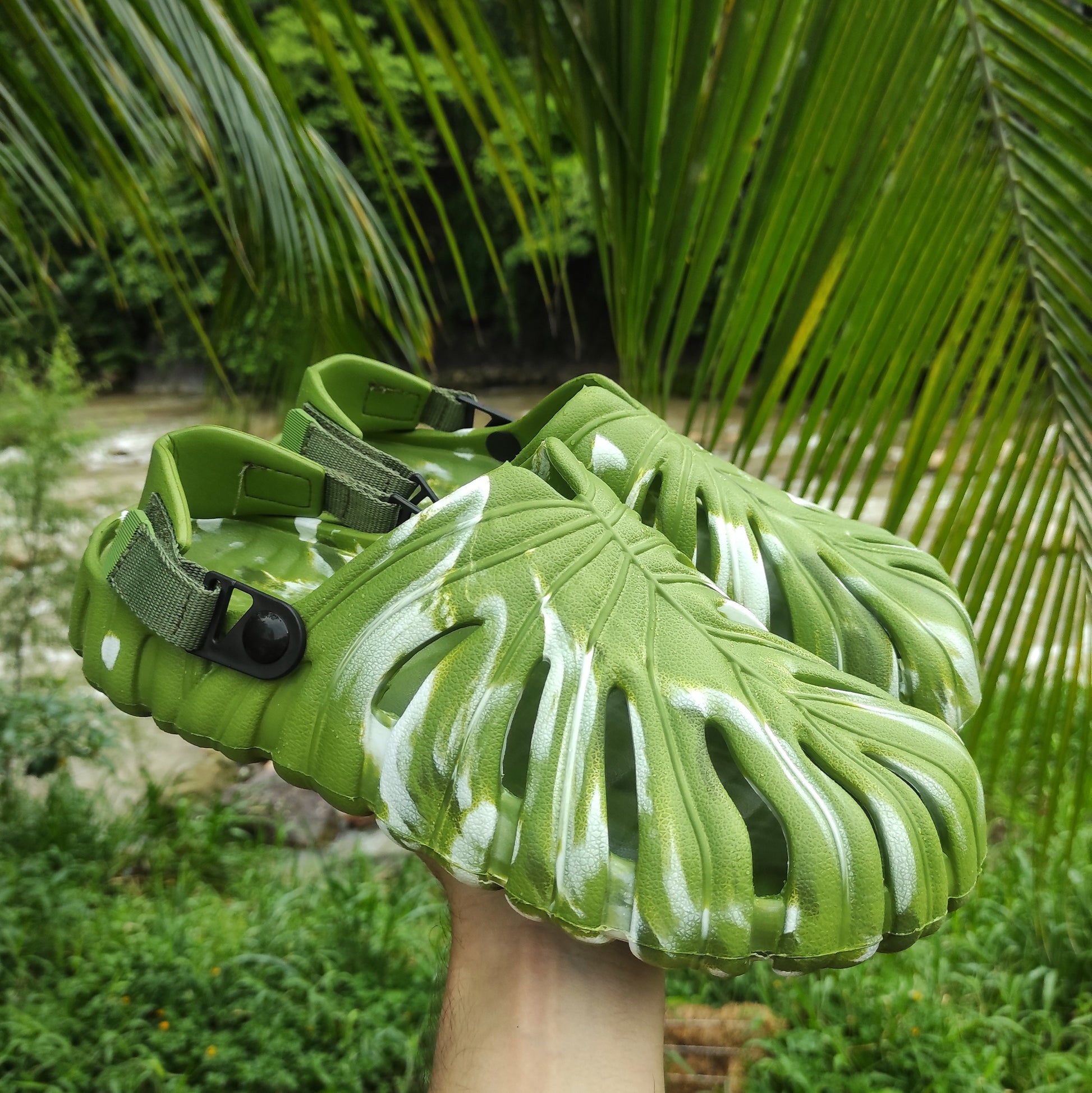 plant crocs monstera Variegated Monstera Shoes