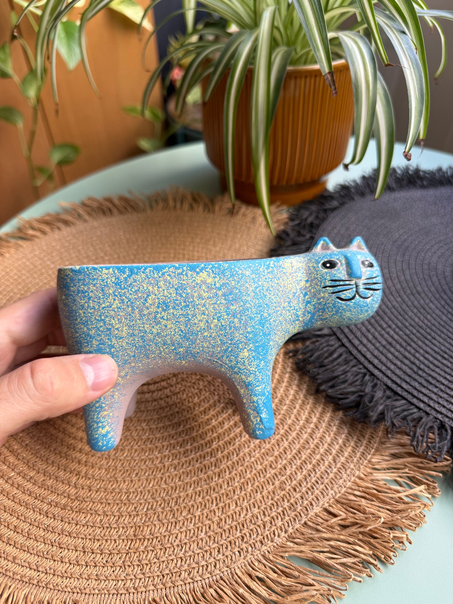 Blue Kitty Ceramic Pots