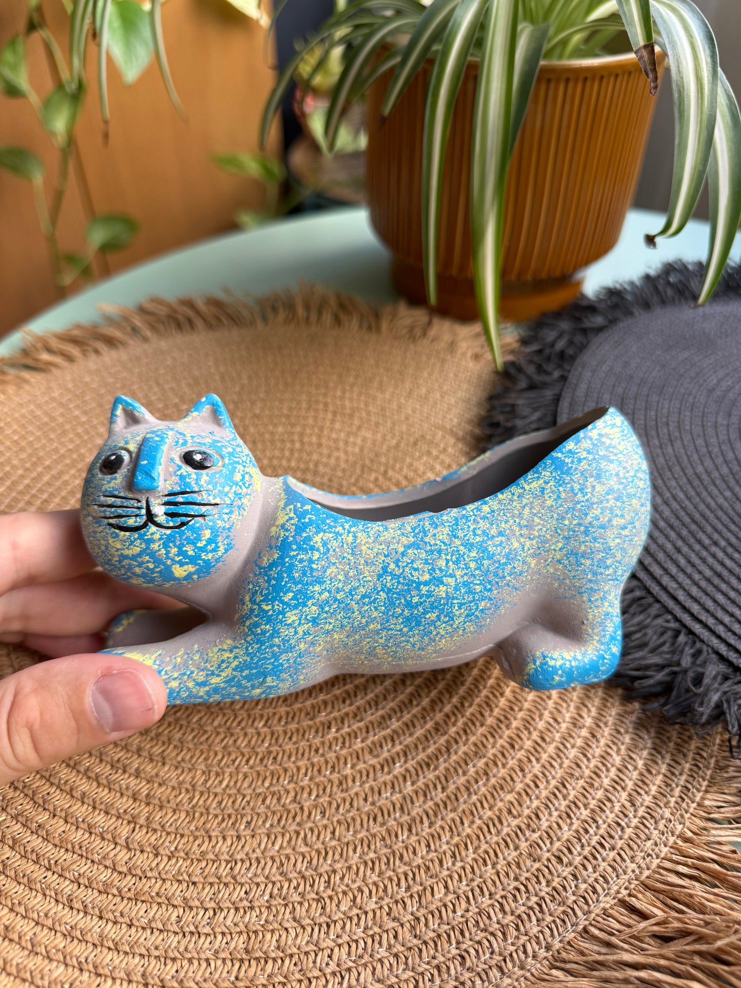 Blue Kitty Ceramic Pots
