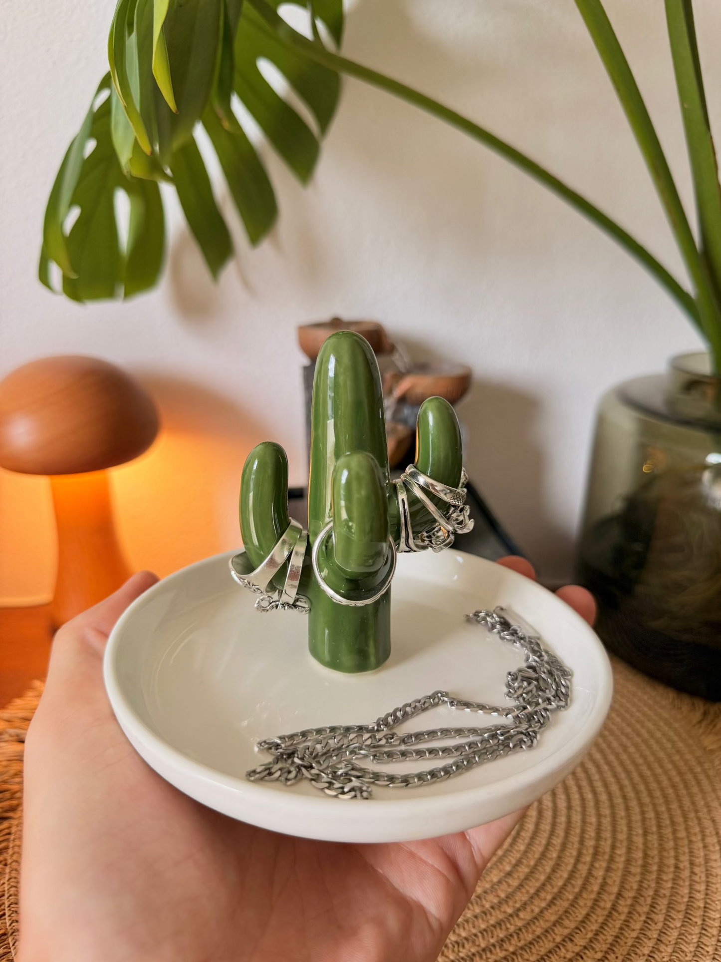 Ceramic Cactus & Aloe Vera Ring Holders