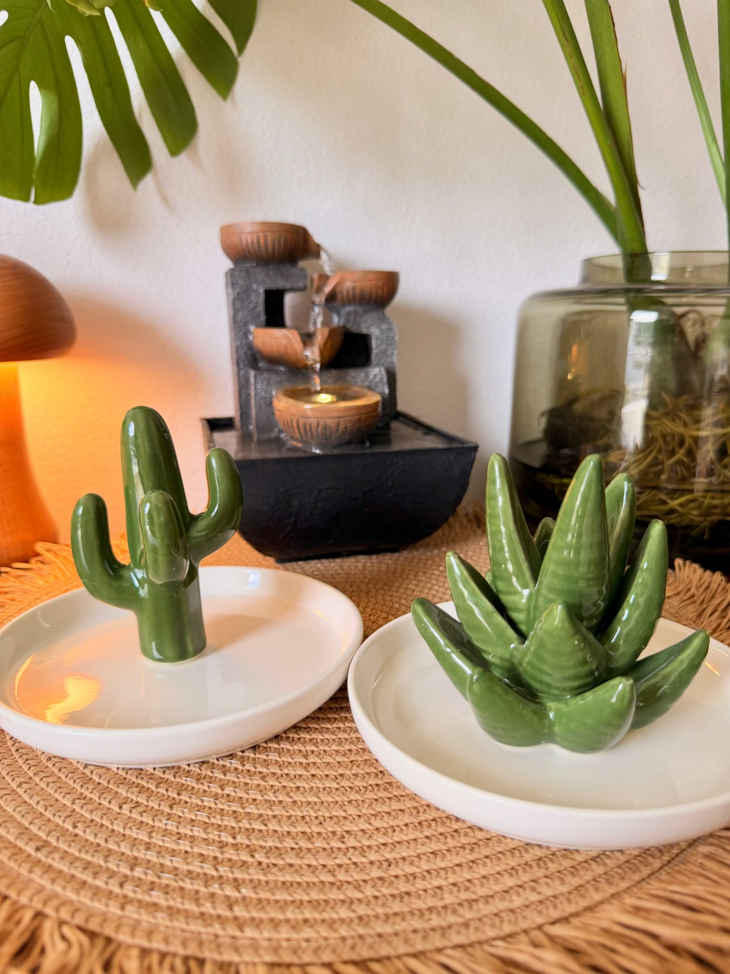 Ceramic Cactus & Aloe Vera Ring Holders
