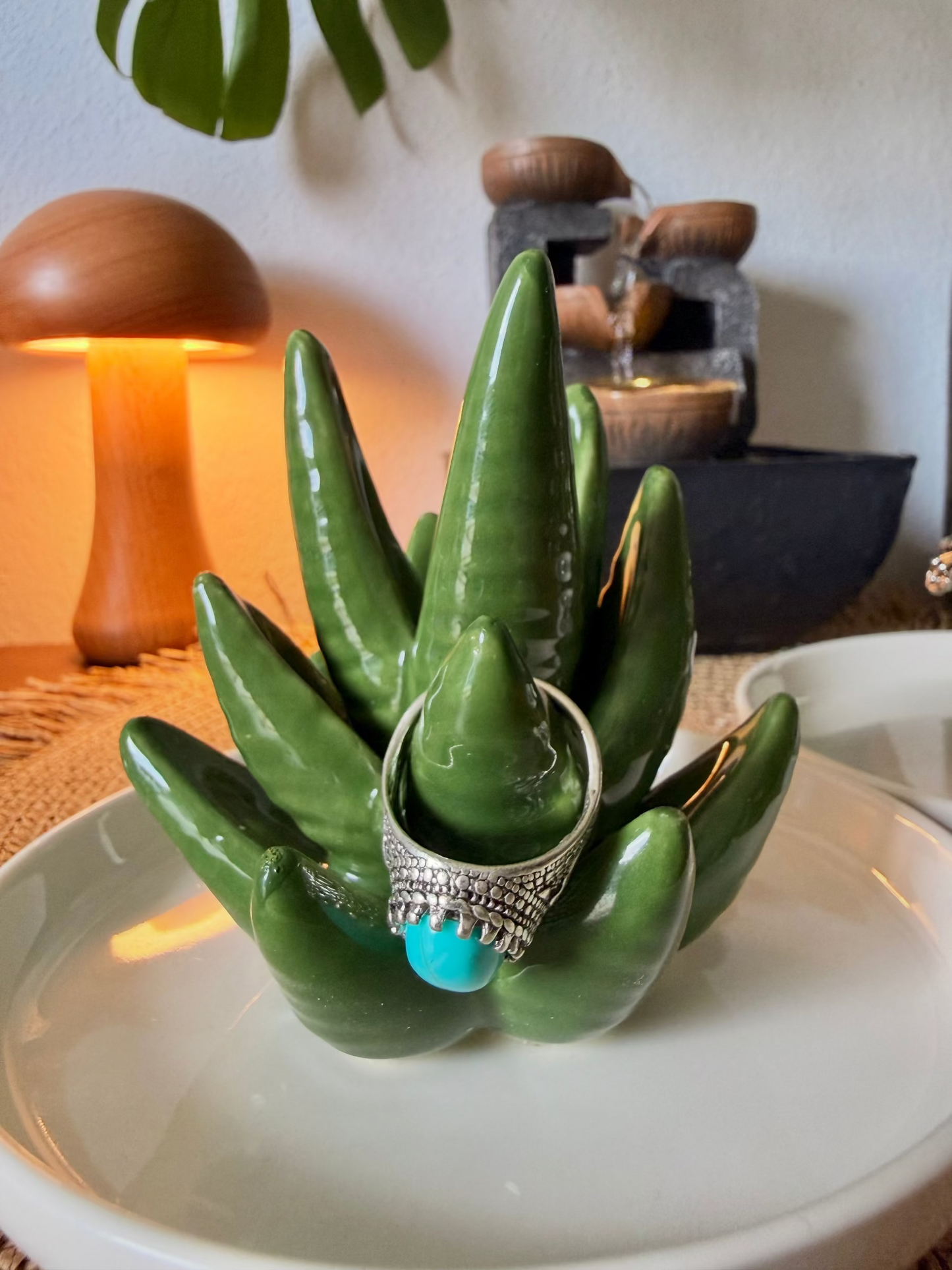 Ceramic Cactus & Aloe Vera Ring Holders