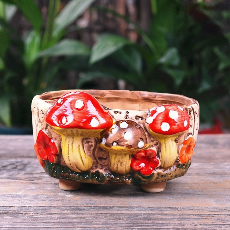 Mushroom Ceramic Succulent Planter