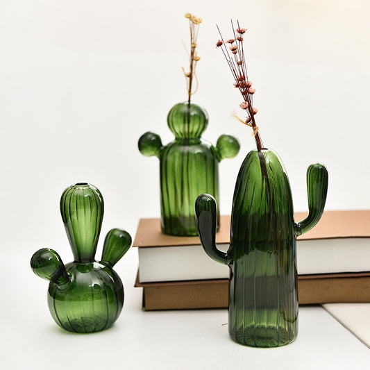 Cactus glass vase