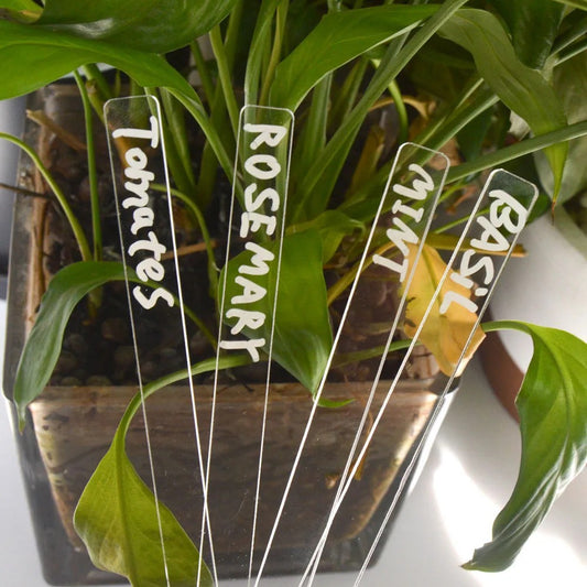 Acrylic Plant Tags + Marker Pen (13 pcs)