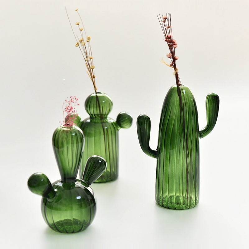 Cactus glass vase