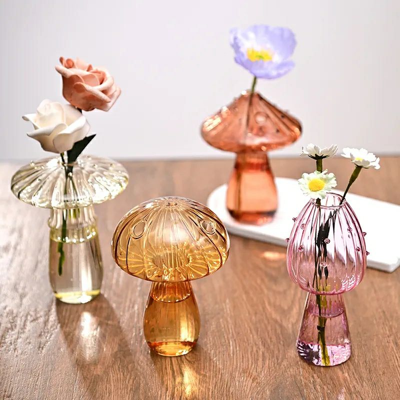 Mushroom glass vases