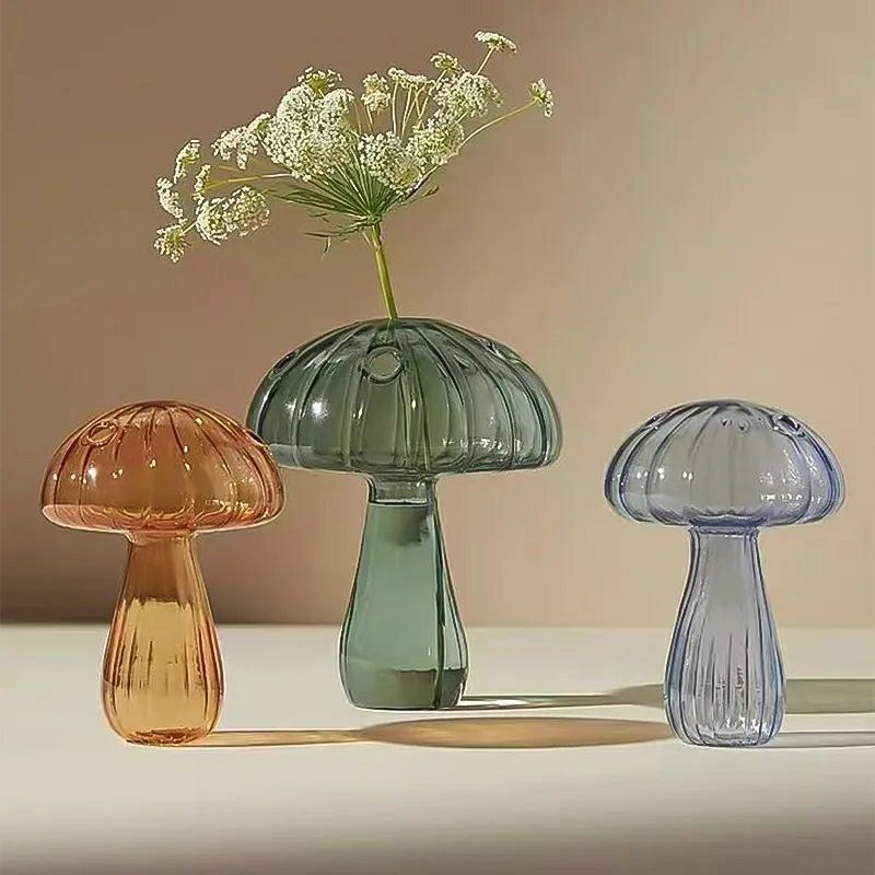 Mushroom glass vases